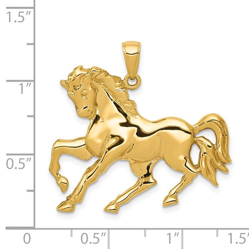 Horse Pendant Galloping Horse in 14K Yellow Gold C3499 - Cox Ranch Supply