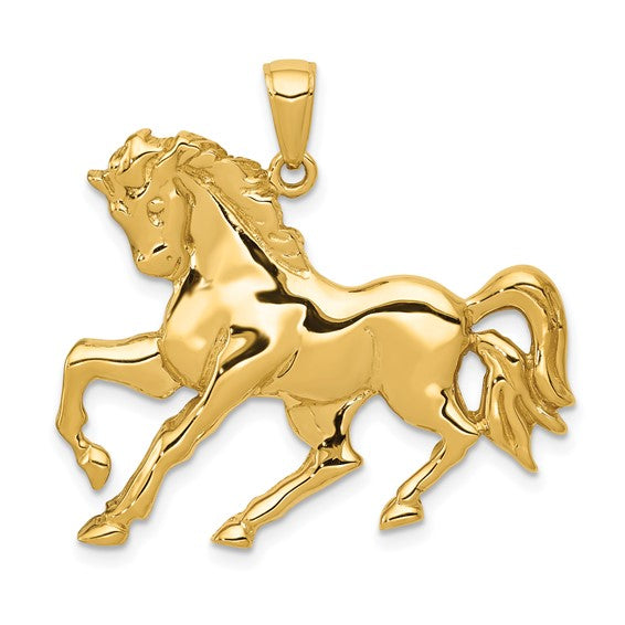 Horse Pendant Galloping Horse in 14K Yellow Gold C3499 - Cox Ranch Supply