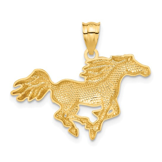 Running Wild Horse Pendant in 14K Yellow Gold - Cox Ranch Supply