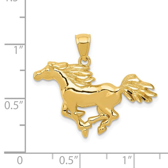 Running Wild Horse Pendant in 14K Yellow Gold - Cox Ranch Supply