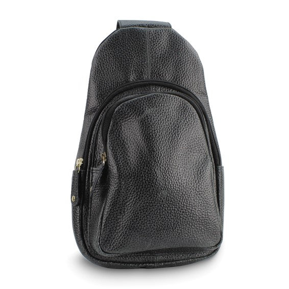 black grain leather backpack Pebble Grain Leather Sling Backpack in Black – Cox Ranch Supply