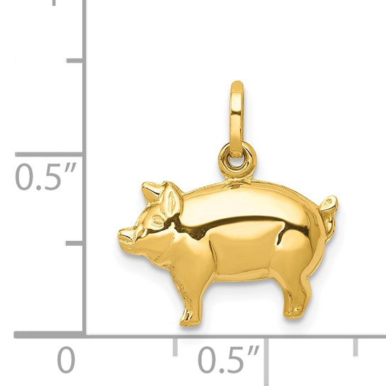 Golden Pig Pendant in 14K Yellow Gold - Cox Ranch Supply