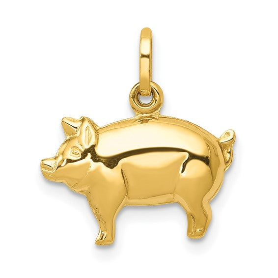 Golden Pig Pendant in 14K Yellow Gold - Cox Ranch Supply