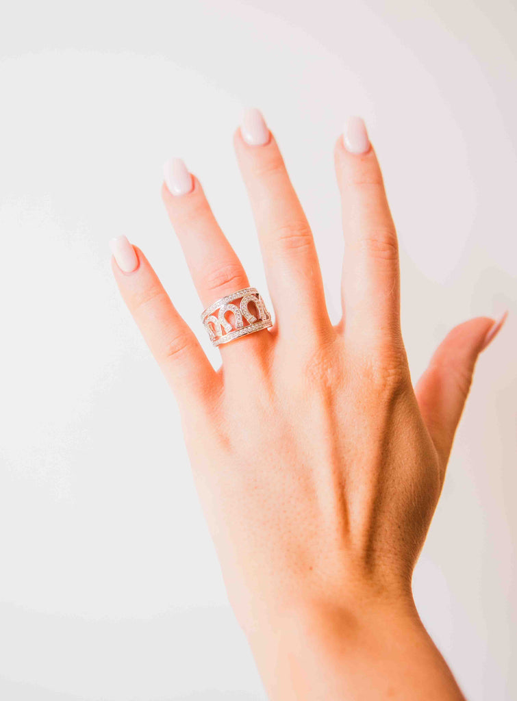 Kelly Herd® Multi Horseshoe Ring with Clear CZ's - Cox Ranch Supply