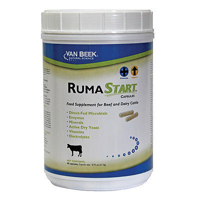 RumaStart® Caps for Cattle 40 Ct. Vitamins Minerals Probiotics VanBeek - Cox Ranch Supply