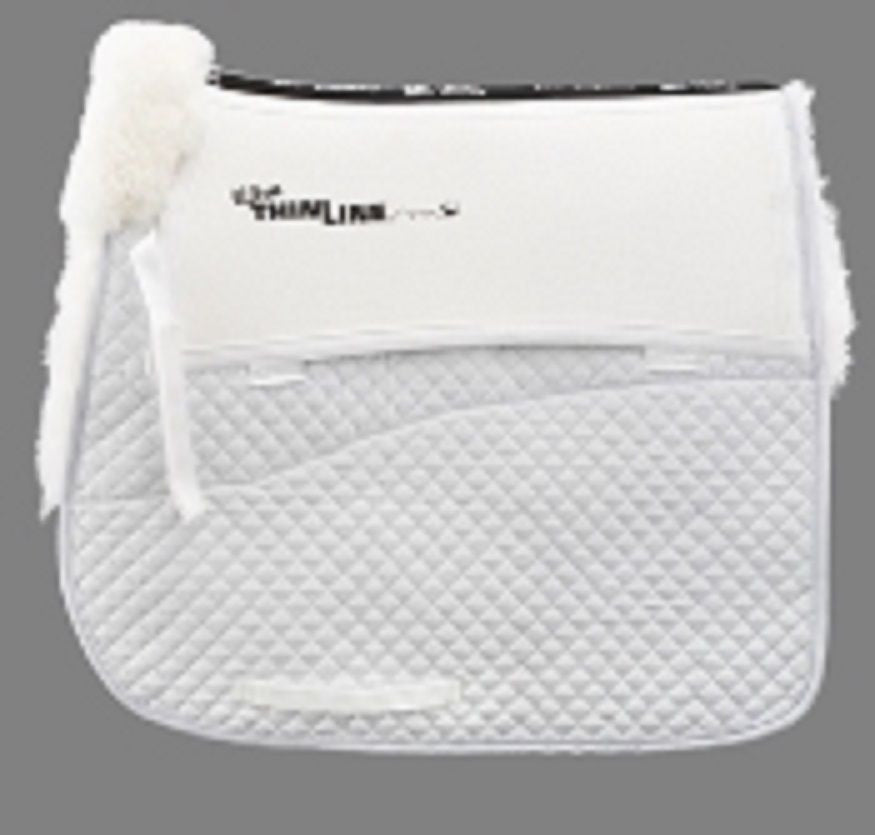 Ultra ThinLine® Sheepskin Comfort Square Dressage Pad White 3330-W Shimmable - Cox Ranch Supply