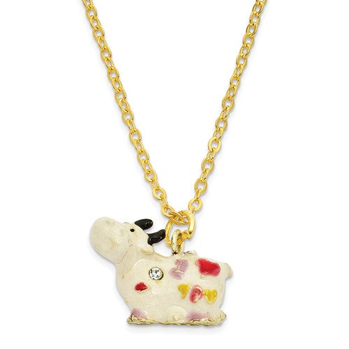 Cow Trinket Box with Necklace I Love You White Cow BJ2075 - Cox Ranch Supply