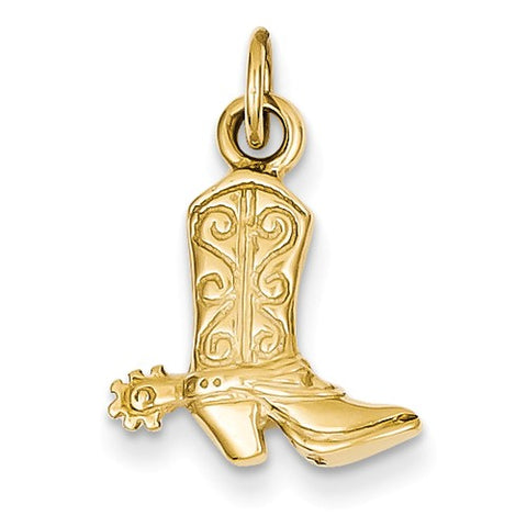 Cowboy Boot Pendant in 14K Yellow Gold - Cox Ranch Supply