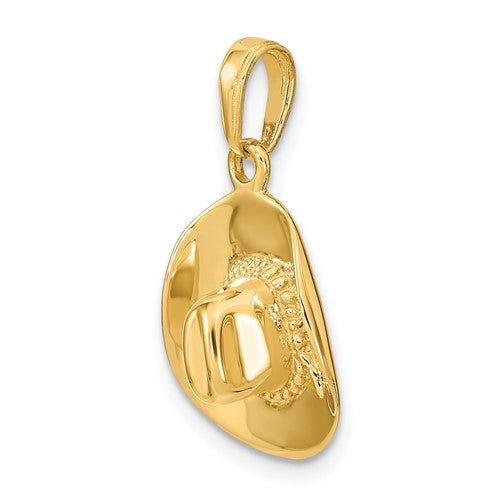 Cowboy Hat Charm Pendant in 14K Yellow Gold - Cox Ranch Supply
