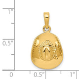 Cowboy Hat Charm Pendant in 14K Yellow Gold