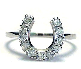 Horseshoe Ring .25 Ct Diamond & 14K White Gold - Cox Ranch Supply