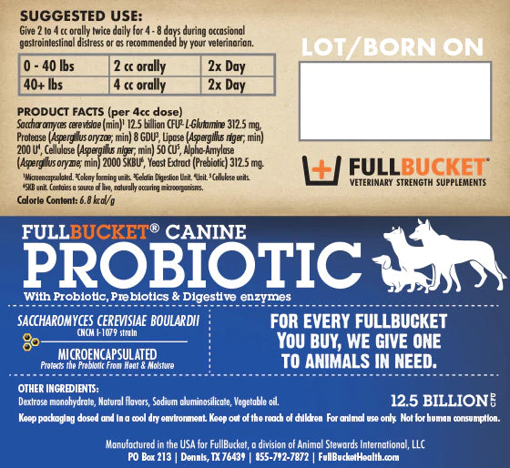 Full Bucket® Canine Probiotic Paste - Cox Ranch Supply