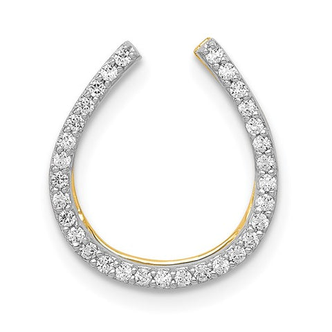 Diamond Horseshoe Pendant .16 Ct. in 14K White or Yellow Gold