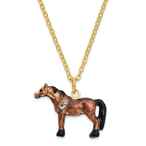 Bay Horse Trinket Box with Necklace - Cox Ranch Supply