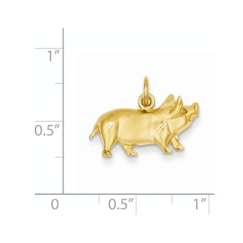 Pig Pendant Whimsical Pig Pendant in 14K Yellow Gold C1160 - Cox Ranch Supply