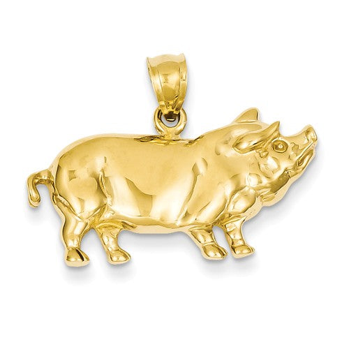 Pot Bellied Pig Pendant in 14K Yellow Gold C3522 - Cox Ranch Supply