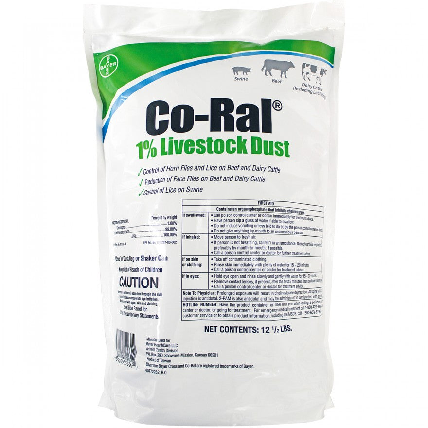 Co-Ral 1% Livestock Dust 2 lb or 12.5 lb refill - Cox Ranch Supply