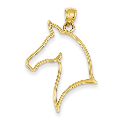 Horse Pendant Horsehead Silhouette Pendant in 14K Yellow Gold D4384 - Cox Ranch Supply