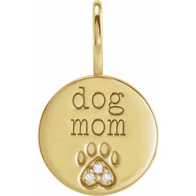 Dog Mom or Cat Mom Diamond Paw Charm Pendant - Cox Ranch Supply
