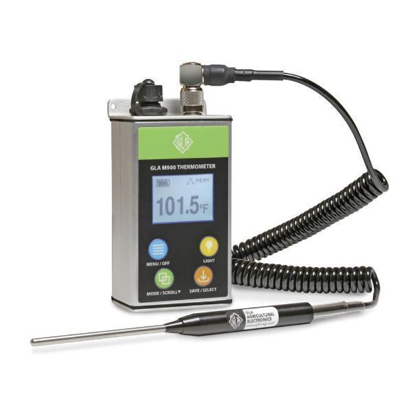 M900 Livestock Thermometer with Right Angle Probe by GLA - Cox Ranch Supply