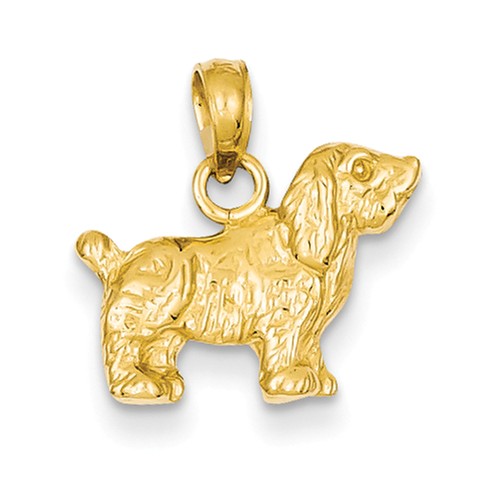 Dog Pendant Cocker Spaniel in 14K Yellow Gold K3427 - Cox Ranch Supply