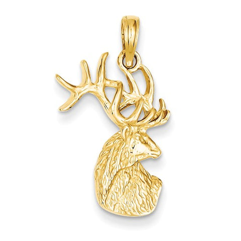 Stag Head Buck Pendant in 14K Yellow Gold - Cox Ranch Supply