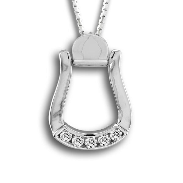 Kelly Herd® Western Stirrup Oxbow CZ Necklace with 16 - 18" adjustable chain - Cox Ranch Supply