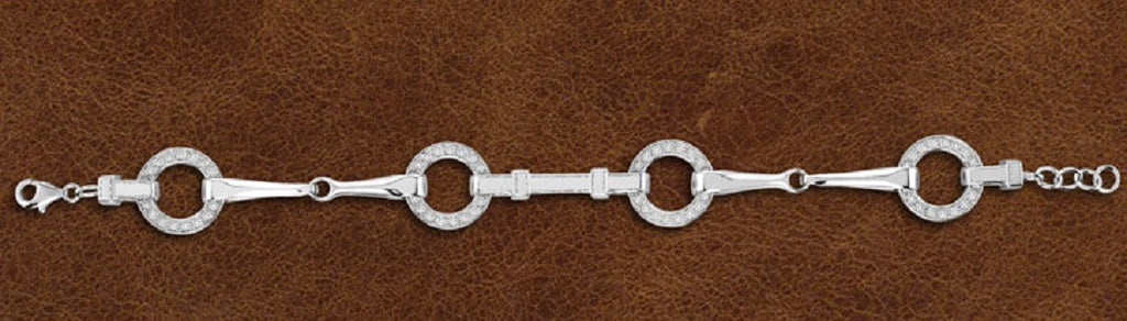 Kelly Herd® Snaffle Bit Necklace Sterling Silver and CZ's 17 - 19" adjustable rope chain - Cox Ranch Supply