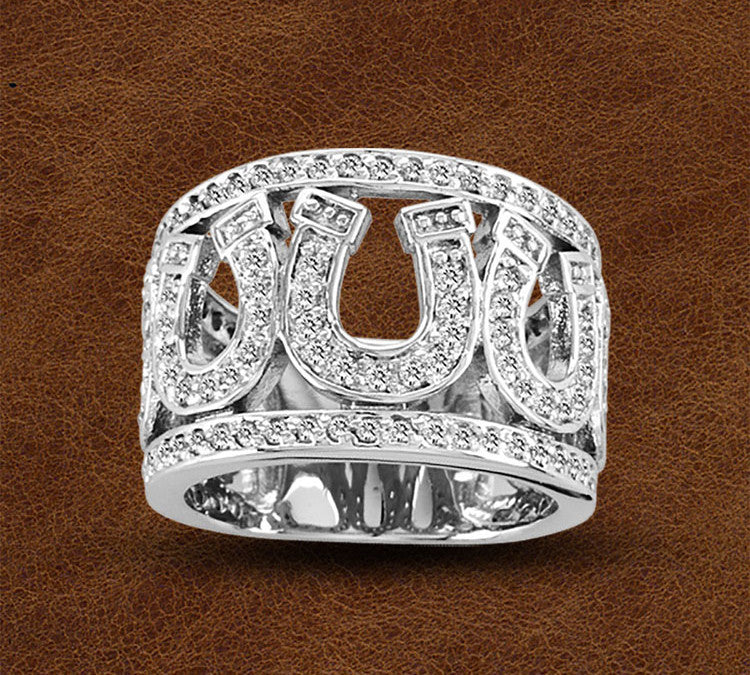 Kelly Herd® Multi Horseshoe Ring with Clear CZ's - Cox Ranch Supply