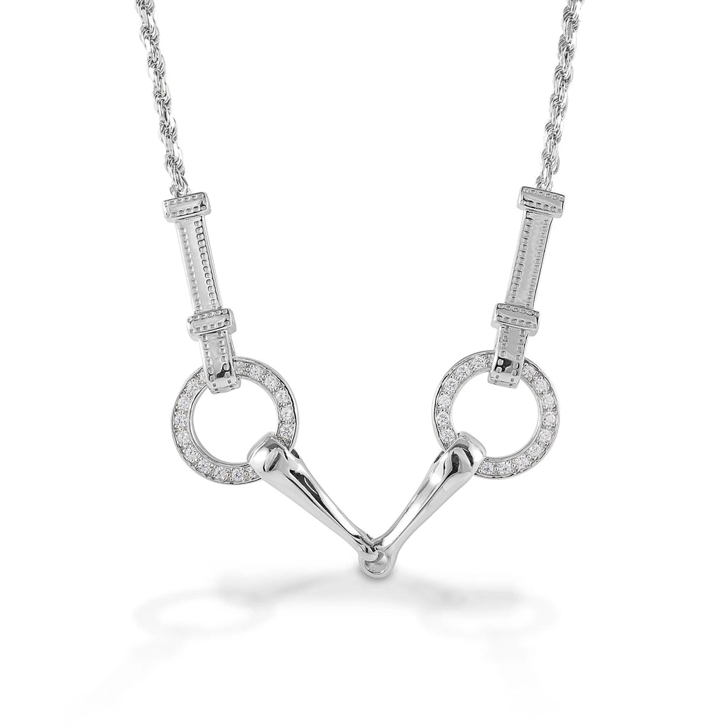 Kelly Herd® Snaffle Bit Necklace Sterling Silver and CZ's - Cox Ranch Supply