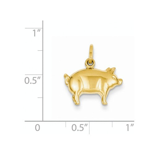 Pig Pendant in 14K Yellow Gold XCH170 - Cox Ranch Supply